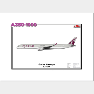 Airbus A350-1000 - Qatar Airways (Art Print) Posters and Art